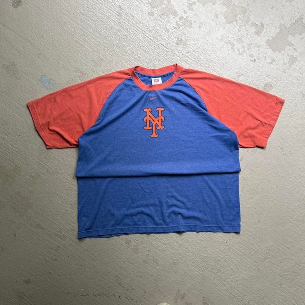 Vintage New York Mets Nike Y2K Men's XXL Raglan Tee Sports Baseball
